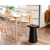 YAMAZEN 折りたたみ収納 アコーディオン スツール スクエア 高さ11段階調整 ブラック ACCO-S25(BK) 1台（直送品）