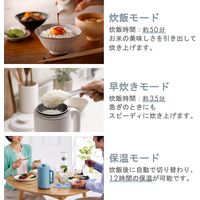 炊飯器 0.5 ~ 1合 厚釜 IH式 小型 一人暮らし LiFERE ブルー HAC-RCIH01BU エレコム 1個