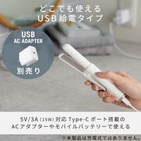 ヘアアイロン ミニ USB給電式 190/140/100℃設定可能 ホワイト HAB-HIS01UWH エレコム 1個（直送品）