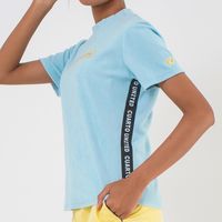 クアルトユナイテッド パイル地半袖トップス　SAX　L K6004 1点（直送品）