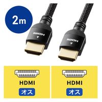 サンワサプライ ハイスピードHDMIナイロンメッシュケーブル(ブラック・2m) KM-HD20-NM20 1個