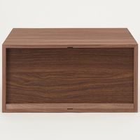 無印良品 スタッキングチェスト ハーフ 引出し2個 ウォールナット材突板 幅37×奥行28×高さ18.5cm 良品計画