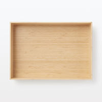 無印良品 重なる竹材長方形ボックス 小 約幅37×奥行26×高さ8.5cm 1セット（2個） 良品計画