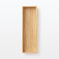 無印良品 重なる竹材整理ボックス 小 約幅8.5×奥行26×高さ5.5cm 1セット（2個） 良品計画