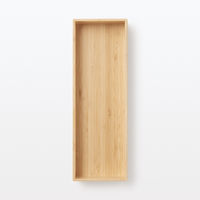 無印良品 重なる竹材整理ボックス 大 約幅11.5×奥行34×高さ5.5cm 1セット（2個） 良品計画