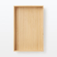 無印良品 重なる竹材整理ボックス 中 約幅17×奥行26×高さ5.5cm 1セット（8個） 良品計画