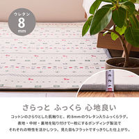 【玄関渡し】 萩原 ふっくらインド綿ラグ　パイサ　すべり止め付き グリーン 185×240cm（直送品）