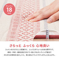 【玄関渡し】 萩原 ふっくらインド綿ラグ　テラ　すべり止め付き ブラック 63×170cm（直送品）