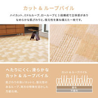 【玄関渡し】 萩原 レトロかわいい日本製抗菌カーペット　バール  江戸間 10畳  ブラウン 352×440cm（直送品）