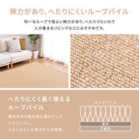 萩原 防炎加工の平織カーペット モーエン 江戸間2畳 グレー 600092720 1枚