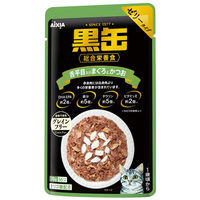 （お得なセット）黒缶 パウチ まぐろとかつお かつお節 舌平目 サーモン入り 総合栄養食 36袋（3種×各12袋）