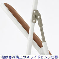 TOKIO 折りたたみイス ホワイトフレーム ビニールレザー ライトグリーン 1箱（6脚入） オリジナル パイプ椅子 折り畳み オリジナル