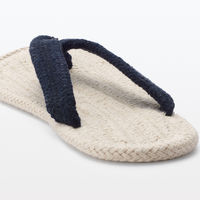 無印良品 ルームサンダル 鼻緒 M 23.5～25cm用 生成×ネイビー 良品計画