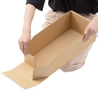 「現場のチカラ」 ダンボールトレー 縦450×横210×高さ150mm 1梱包（10枚入） 森紙業  オリジナル