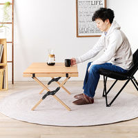 【軒先渡し】萩原 アウトドアテーブル 幅900×奥行600×高さ435mm ナチュラル LOT-4492 1台（直送品）