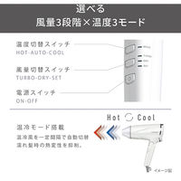 ヘアドライヤー プロテクトイオン 折りたたみ 大風量 ハイパワー Speedom ホワイト TD670A-W テスコム 1個