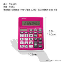 アスカ ビジネス電卓 ピンク C1256P 1セット(1個×2)