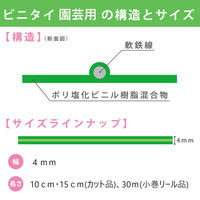 渡辺泰 ビニタイ 洋ラン用 ワサビ 15cm 200本入り ワサビ(黄緑) 4971620601594 1個（直送品）