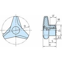 イマオコーポレーション スリーアームノブ TAKRーSUS TAKR63ーSUSーGR 1セット(2個)（直送品）