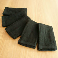 小野商事 業務用タオル ブラック 約34×85cm AG1325 1組(5枚)