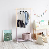 ICHIBA ミル キッズハンガーラック 幅660×奥行320×高さ1200ｍｍ ラベンダーピンク ILH-3685LPK 1台（直送品）