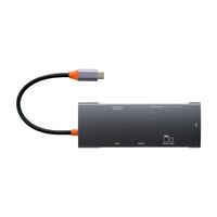 ドッキングステーション USB Type-C接続 HDMI カードリーダー LAN 9in1 アルミ製 グレー 1個 ナカバヤシ