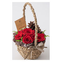 【生花】アデリー ホシファーム『お花畑から摘んできた薔薇ギフト』ルージュ＆ホシフルーツクグロフ４個 FMI-01C 1箱（直送品）