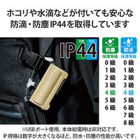 モバイルバッテリー 防水 防塵 IP44 USB-C 最大 12W 5000mAh DE-C35L-5000BE エレコム 1個