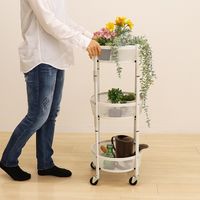 【軒先渡し】ヤマソロ テンツァー(tanzer) 折り畳みワゴン 幅365×奥行365×高さ160/835ｍｍ ホワイト 85-252 1台（直送品）