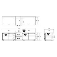 【軒先渡し】朝日木材加工 ローボード 幅1479×奥行395×高さ344mm ブラウン NCA-1500AV-DB 1台（直送品）