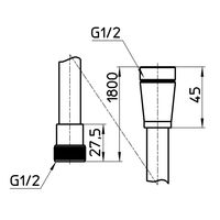 SANEI メタリックシャワーホース 1.8m PS30-866TXB SC 1個（直送品）