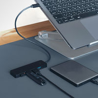 USBハブ Type-C接続 USB-A×4ポート ノイズ対策済み USB3.2Gen1対応 OWL-UCHU3A4-BK 1個