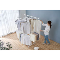 アイリスオーヤマ 組み立て簡単たっぷりスタイル物干し ホワイト KTM-2018ST 1台