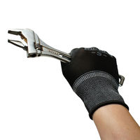 【ウレタン背抜き手袋】小野商事 エステルブラック M AG7701 1組(10双)