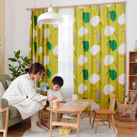 スミノエ DESIGNLIFE カーテン テクテクキーウィ イエロー AS-V1369-120210YE １セット(2枚入)（直送品）