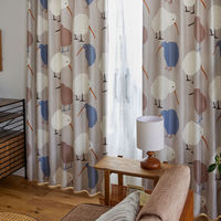 スミノエ DESIGNLIFE カーテン テクテクキーウィ グレー AS-V1370-240215GY １セット(2枚入)（直送品）