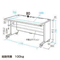 サンワサプライ CAIデスク 幅1200×奥行700×高さ700mm CAI-127HN 1台（直送品）