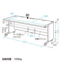 【在庫限り】【処分品】サンワサプライ CAIデスク 幅1800×奥行800×高さ700mm CAI-188HN 1台（直送品）