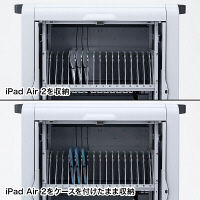 サンワサプライ iPad・タブレットトロリー（32台収納） 幅820×奥行552.6×高さ927.2mm CAI-CAB32 1台（直送品）