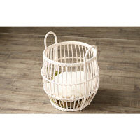 サンフラワーラタン Breezeシリーズ ラタン バスケット 大小2個セット ホワイトウォッシュ GK801WW（直送品）