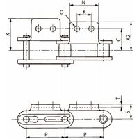 椿本チエイン バイピッチチェーン RF2060Sー2LK2ーU 1個（直送品）