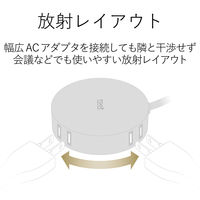 延長コード 電源タップ 1.5m 2ピン 4個口 丸型 ほこりシャッター 白 AVT-D4-2415WH エレコム 1個