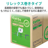 LANケーブル 100m cat5e より線 箱入り(リレックス) ブルー LD-CT2/BU100YR エレコム 1本