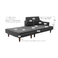 セルタン ポケットコイル入りカウチソファ セナミ アッシュグレー 幅1900mm 1脚（直送品）