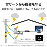 3ピン→2ピン変換プラグ コンセント ノイズ対策機能 T-H32N エレコム 1個（直送品）