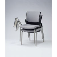 ライオン事務器 ミーティングチェア スターブ No.1762F キャスター付4本脚タイプ 背ヌード メモ台付（テーブル付き） グリーン 1脚（直送品）