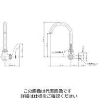 エスコ PJ 1/2” 横形スワン水栓 EA468BJ-14B 1個（直送品）