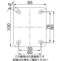 エスコ 125mm キャスター(自在金具/耐熱) EA986GL-12 1個（直送品）