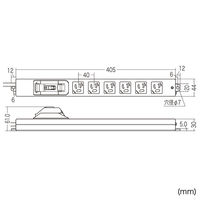 延長コード 電源タップ 3m 3P（ピン） 6個口 マグネット ライトグレー TAP-BR36A-3 サンワサプライ 1個