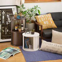 白井産業 チャモス じゃばら扉の円柱ラック 1段 背面化粧処理済 ホワイト 幅372×奥行372×高さ321mm 1台（直送品）